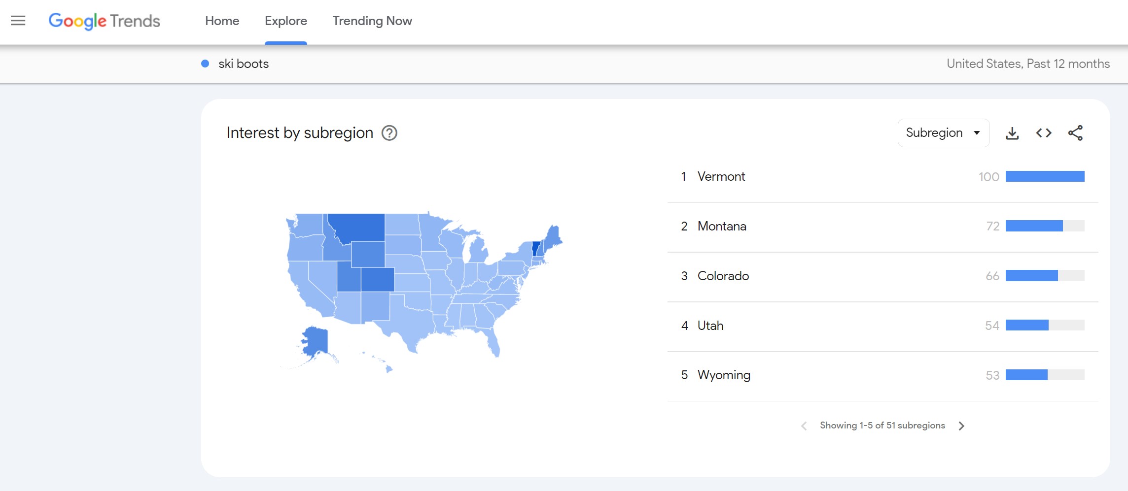 Google Trends Interest By Subregion 