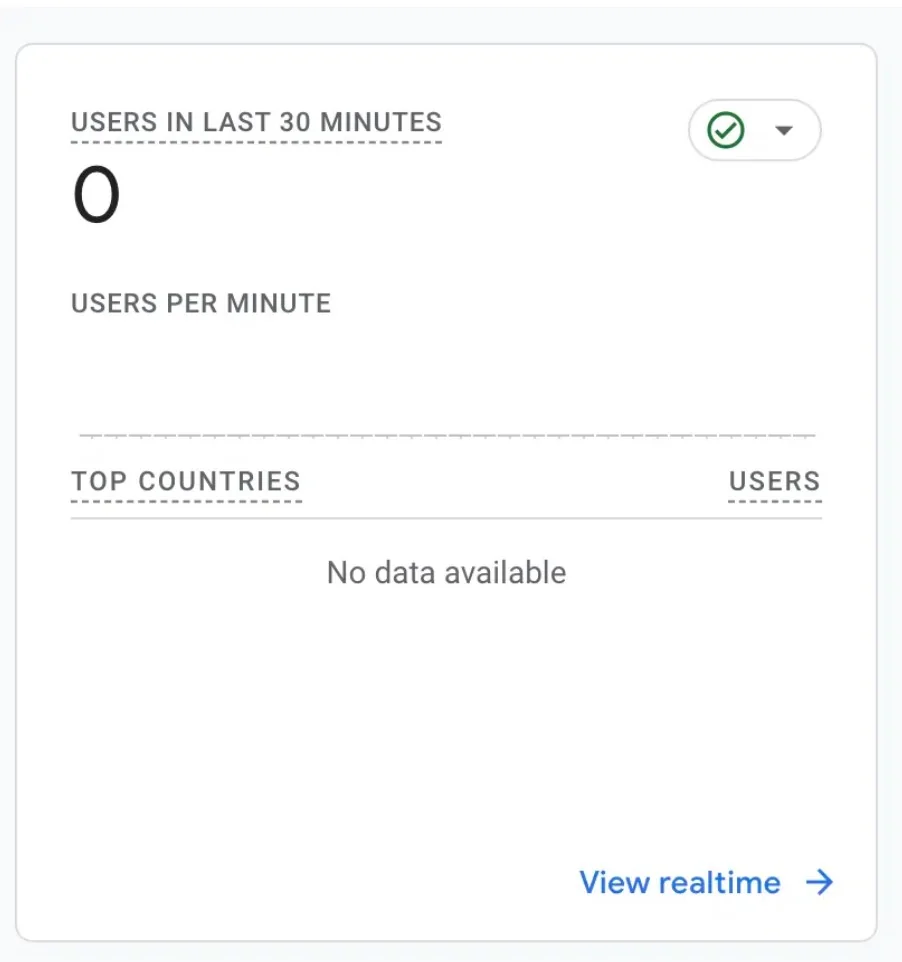 Example of Reporting Showing No Real-Time Traffic