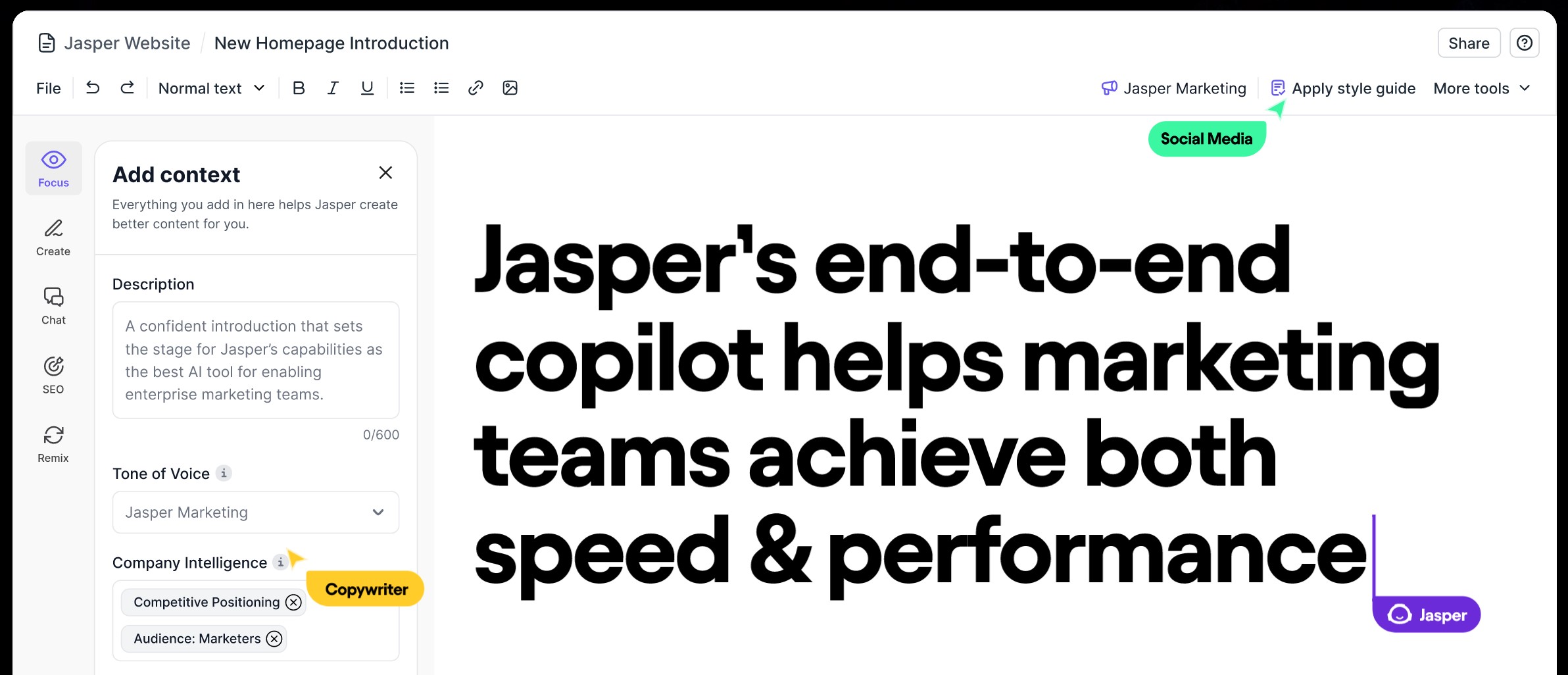 Jasper.ai Content Creation Tool