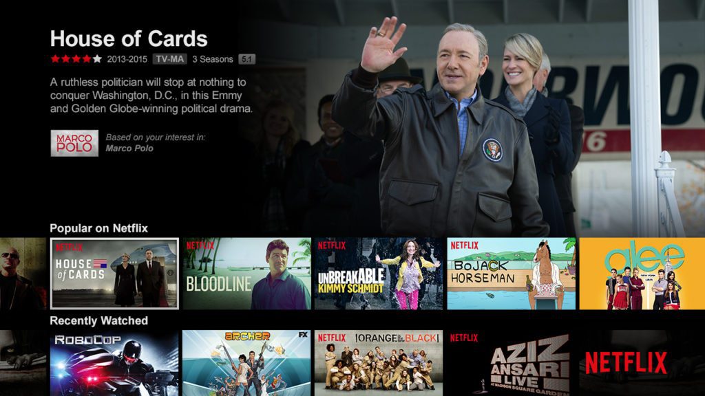 Example of Netflix User Suggestions