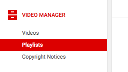 Select Playlists from your Video Manager