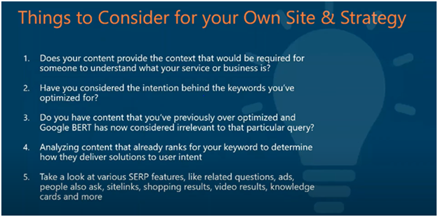 Things to Consider for Your Own Site & Strategy