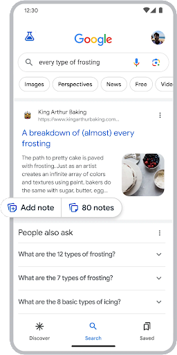 Example of Notes Google Feature