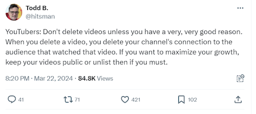 Don't Delete Your YouTube Videos