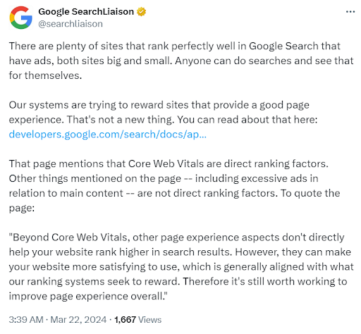 Google Systems Reward Sites with Good Page Experience